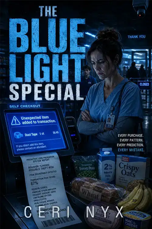 The Blue Light Special free short story cover by Ceri Nyx.